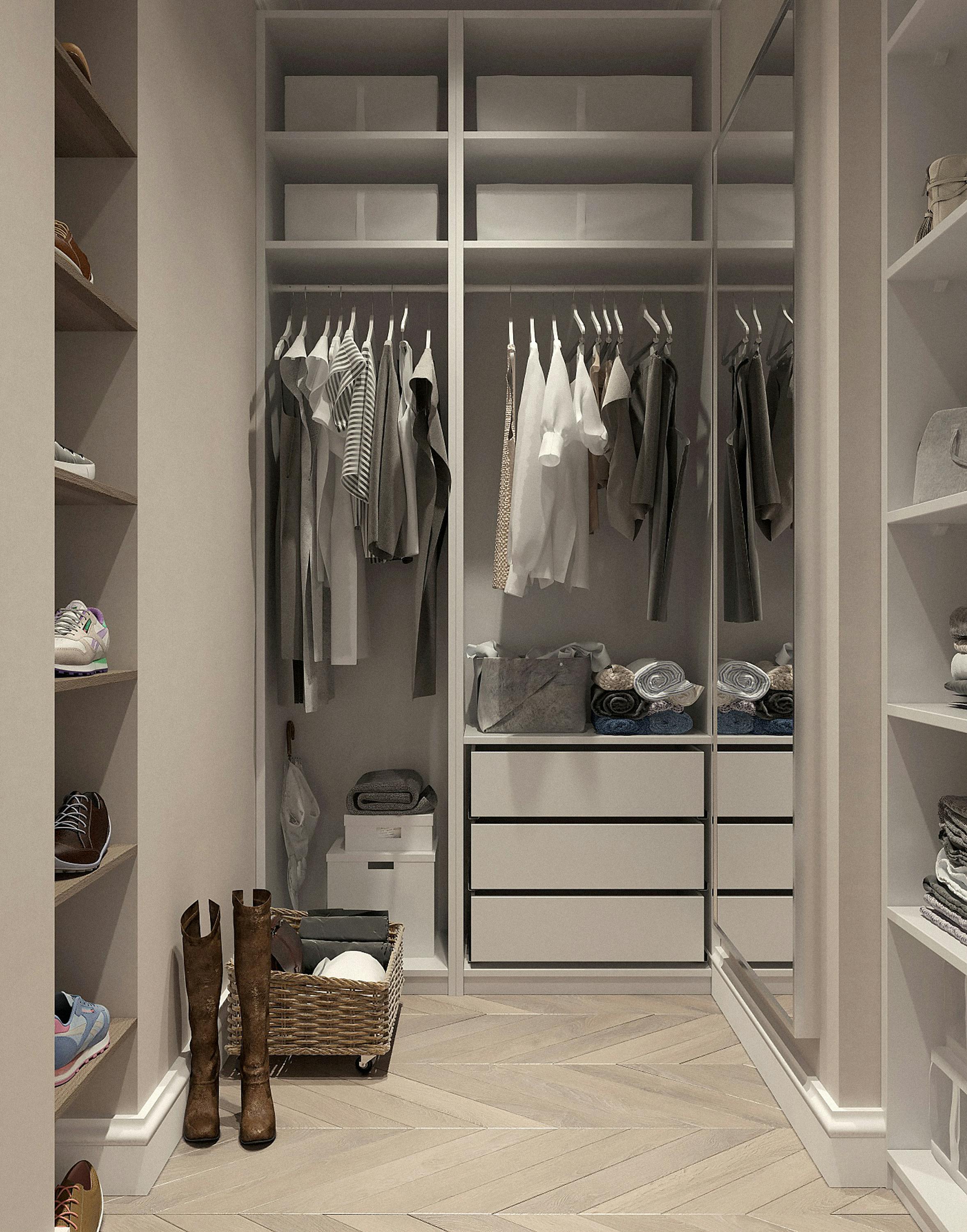 Custom closet shelving by Prairie Showers & Shelves
